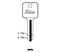 KABA ILCO CORP  MR3 NS A30               Cylinder Lock Key Blank, Brass, Nickel Plated, 5 Price Group, For Metalrousseau