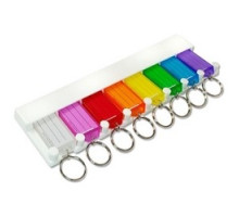 LUCKY LINE PRODUCTS INC  60580               Key Tag Rack, 8-Key, Rugged Plastic, White, With Tag, Adhesive Strip, Screw, Jump Ring, 1 each per Blister Card