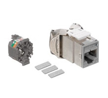 LEVITON  61SJK-RG6               Mod Jack, Atlas-X1, Category 6 Shielded Connector, Grey