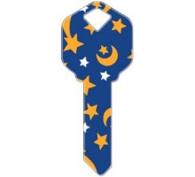 HOWARD KEYS  SC1-HK5               Decorative Key Blank, Schlage, Moon and Stars Design