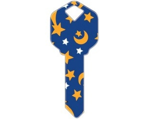 HOWARD KEYS  SC1-HK5               Decorative Key Blank, Schlage, Moon and Stars Design