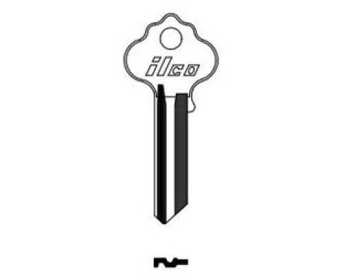 KABA ILCO CORP  1054FN NP A02  AL3584900B              Cylinder Lock Key Blank, Brass, Nickel Plated, 2 Price Group, For Ilco