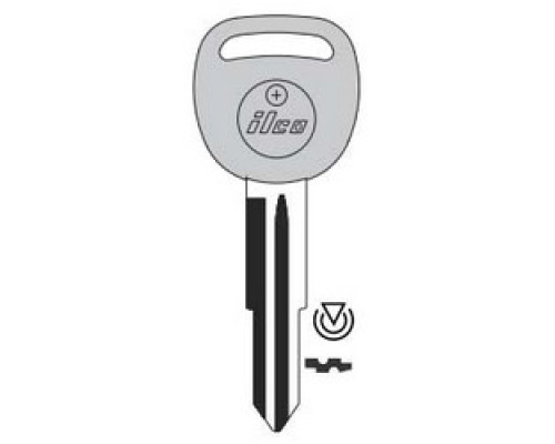 KABA ILCO CORP  B114-PT NP  IAX00003050              Vehicle Key Blank, Transponder Key, Brass, Nickel Plated, For Saturn