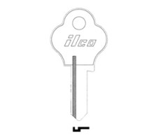 KABA ILCO CORP  1528R NP A12  AA01213012              Cylinder Lock Key Blank, Brass, Nickel Plated, 12 Price Group, For Import
