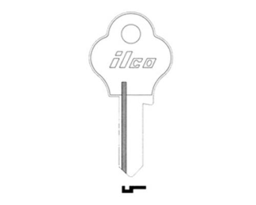 KABA ILCO CORP  1528R NP A12  AA01213012              Cylinder Lock Key Blank, Brass, Nickel Plated, 12 Price Group, For Import