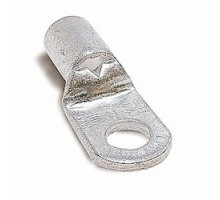 THOMAS & BETTS  J972U               Non-Insulated Tubular Ring Terminal with 90 Degree Bend, Length 1.94in, Width 0.84in, Bolt Hole 5/16in, Wire Range 1/0AN-2/0, Copper, Tin Plated, 50 Pack