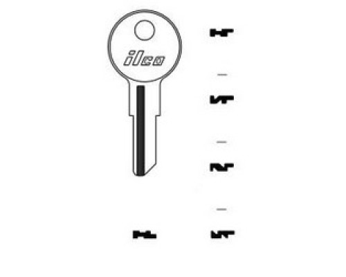 KABA ILCO CORP  1043B NP A03  AL00302622              Cylinder Lock Key Blank, Brass, Nickel Plated, 3 Price Group, For Illinois