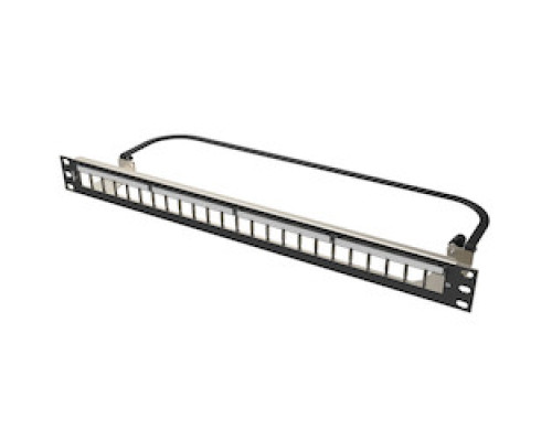 ORTRONICS  PHDHDJSU24               Clarity 24-Port, 1RU Shielded High Density Jack, Unloaded Flat Panel - Black