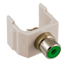 HUBBELL PREMISE WIRING  SFRCGNOW               INFINe Connector, Audio/Video Connector, RCASolder Coupler Termination,Office White/Green