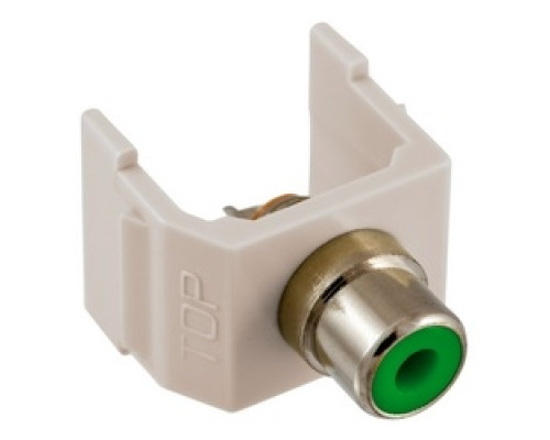 HUBBELL PREMISE WIRING  SFRCGNOW               INFINe Connector, Audio/Video Connector, RCASolder Coupler Termination,Office White/Green