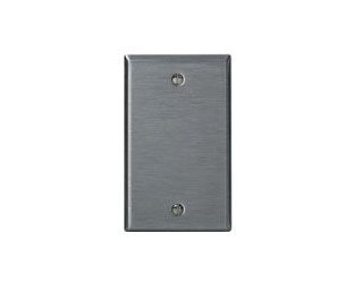 LEVITON  84014-40               1-Gang No Device Blank Wallplate, Standard Size, 302 Stainless Steel, Box Mount, - Stainless Steel
