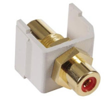 HUBBELL PREMISE WIRING SFRCRFF        iSTATION TM RCA Audio Video Connector, off white housing color with red insulator
