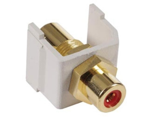 HUBBELL PREMISE WIRING SFRCRFF        iSTATION TM RCA Audio Video Connector, off white housing color with red insulator