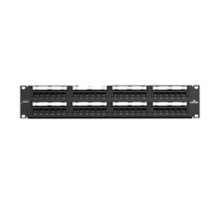 LEVITON  69586-U48               eXtreme 6+ Universal Patch Panel, 48-Port, 2RU, Category 6, Includes Cable Management Bar