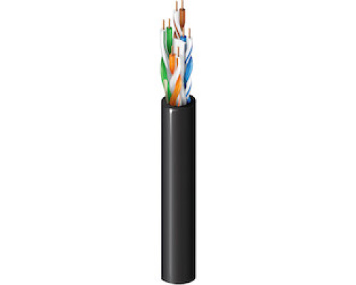 BELDEN  2146A 0101000               Ethernet Cable, Solid, 4-Pair, Cat 6, U/UTP, CMR/CMX, 23 AWG Bare Copper, 6.477 MM Diameter x 1000’ Length, Polyolefin Insulation, PVC Jacket, Black