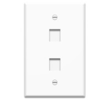 ON-Q/LEGRAND  WP3302WH               Keystone Wallplate, Oversized, 1-Gang, 2-Port, 3.11