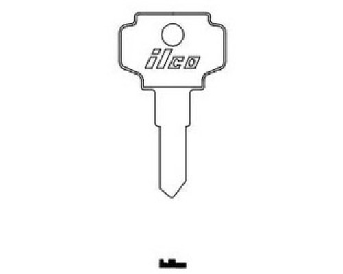 KABA ILCO CORP  K1122D NP A04  BN1              Cylinder Lock Key Blank, Brass, Nickel Plated, 4 Price Group, For Bargman