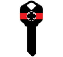 HOWARD KEYS  KW-HK35               Decorative Key Blank, Kwikset, Firefighter Design
