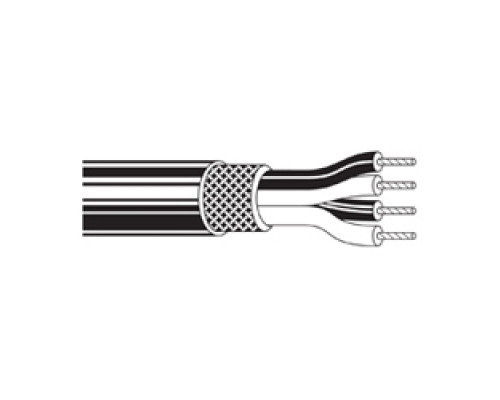BELDEN BAV  1804A J5C500               Multi-Conductor - Four-Conductor Star Quad, Low-Impedance Cable 4 28 AWG STR PP Shield PVC Black, Vivid Matte
