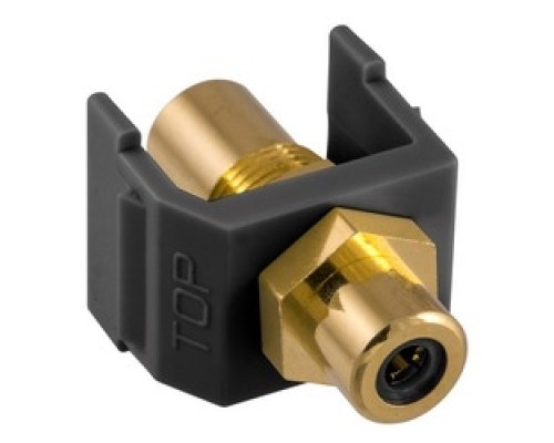 HUBBELL PREMISE WIRING  SFRCBKFFBK               RCA Connector, Female to Female, BlackInsulator, Black Housing