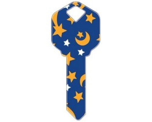 HOWARD KEYS  KW-HK5               Decorative Key Blank, Kwikset, Moon and Stars Design