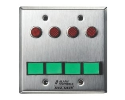 ALARM CONTROLS SLP-4M        Latching Switch Monitoring/Control Station, 4 DPDT, Momentary, 2-Gang, 12/24 Volt AC/DC, 3 Ampere at 120 Volt AC/35 Volt DC, 1/2