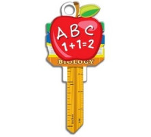 LUCKY LINE PRODUCTS INC  B131K               House Key, Kwikset, Teacher, Brass, Enamel Coating, 1 each per Card