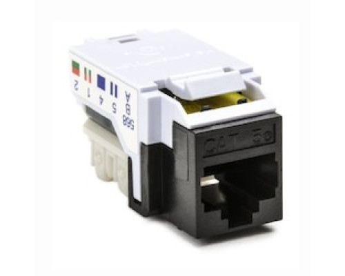 HELLERMANNTYTON  RJ45FC5E-BLK               Category 5e Modular Keystone Jack, Plenum Rated, Black, 1/bag