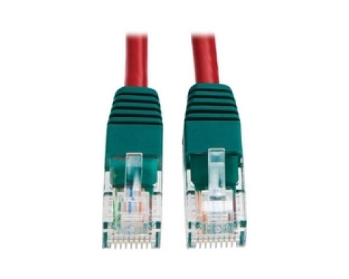TRIPP LITE N010-010-RD        Cat5e 350MHz Molded Cross-over Patch Cable RJ45 M/M - Red, 10-ft.