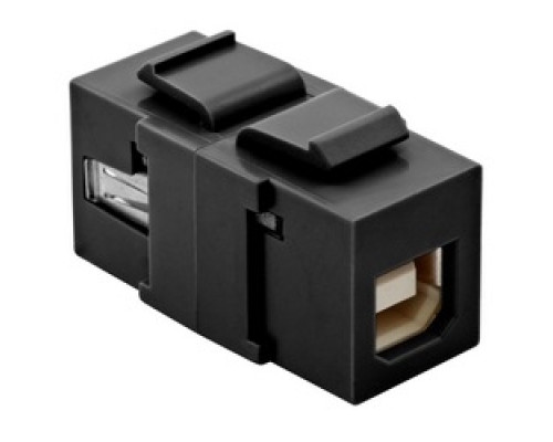 HUBBELL PREMISE WIRING  SFUSBAB3BK               Keystone USB Jack, Snap-Fit, V3.0, A toB, Black