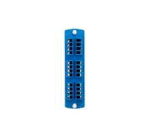 LEVITON 5F100-4LL        Opt-X Precision Molded Plate Blue , Single-mode OS1/2, Quad LC, 24 Fibers, Zirconia Ceramic Sleeve