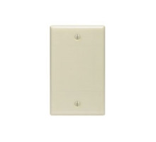 LEVITON  86014               1-Gang No Device Blank Wallplate, Standard Size, Thermoset, Box Mount - Ivory