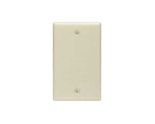 LEVITON  86014               1-Gang No Device Blank Wallplate, Standard Size, Thermoset, Box Mount - Ivory
