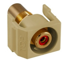 HUBBELL PREMISE WIRING  SFRCRREI               Recessed RCA Connector, Red Insulator,Electric Ivory Housing