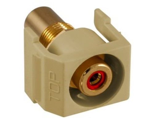 HUBBELL PREMISE WIRING  SFRCRREI               Recessed RCA Connector, Red Insulator,Electric Ivory Housing