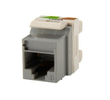 ORTRONICS  KS6-78               Category 6 Keystone jack, 8-position, 180 degree exit, icon compatible, T568A/B wiring, Gray. Package of 25.
