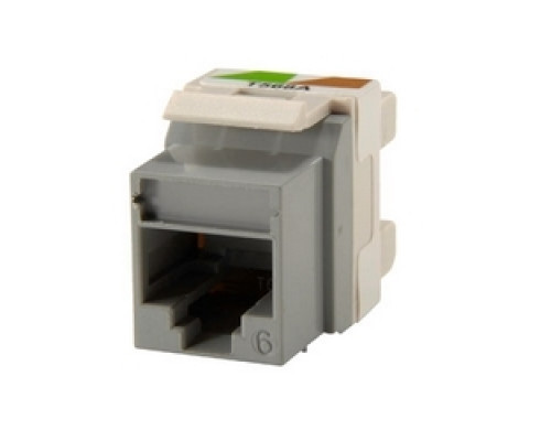 ORTRONICS  KS6-78               Category 6 Keystone jack, 8-position, 180 degree exit, icon compatible, T568A/B wiring, Gray. Package of 25.