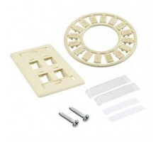 COMMSCOPE ENTERPRISE SOLUTIONS  1-406185-1  1-406185-1              4-Port Flush Mt Unloaded 1 Gang Angled with Icons Ivory