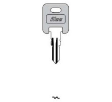 KABA ILCO CORP  FIC3-P NP A09  AJ00001262              Vehicle Key, Black Plastic Head, Brass, Nickel Plated, 9 Price Group, For FIC
