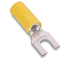 THOMAS & BETTS  TV10-10LF-L               Insulated Vinyl Locking Fork Terminal for Wire Range 12-10 Stud Size #10, Yellow