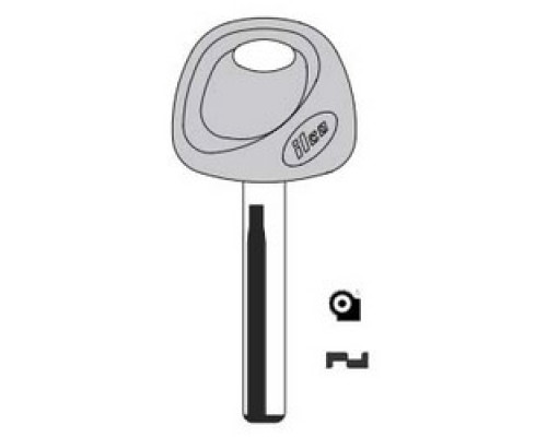 KABA ILCO CORP  HY18-P NS A95               Vehicle Key Blank, Plastic Head, Brass, Nickel Plated, For 2012 Year Hyundai Accent Model, 21 Price Group