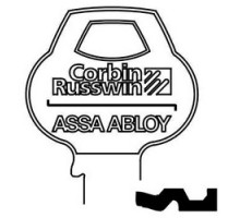 CORBIN RUSSWIN INC  L41-6PIN-10               Door Lock Key Blank, All-Section, Standard, 6-Pin, 4 Keyway, Z-Class Bitting, Coined Logo Bow