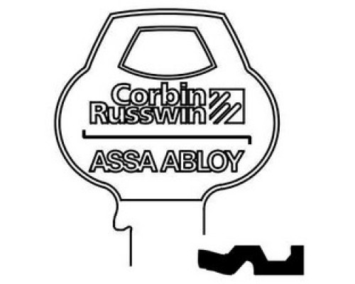 CORBIN RUSSWIN INC  L41-6PIN-10               Door Lock Key Blank, All-Section, Standard, 6-Pin, 4 Keyway, Z-Class Bitting, Coined Logo Bow