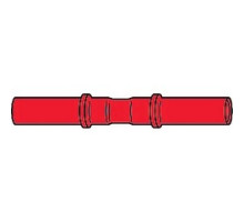 THOMAS & BETTS  RAA23               Nylon Insulated Aircraft Splice, Length 1.52in, Width 0.25in, Wire Range #22-#18 AWG, Red, Copper, Tin Plated, 500 Pack