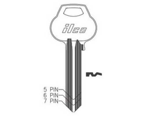 KABA ILCO CORP  A1011-L2 NS A51  AA01536023              Cylinder Lock Key Blank, 6-Pin, Natural Nickel Silver, 10 Price Group, For Corbin/Russwin