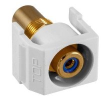 HUBBELL PREMISE WIRING  SFRCBRW               Recessed RCA Connector, Blue Insulator,White Housing