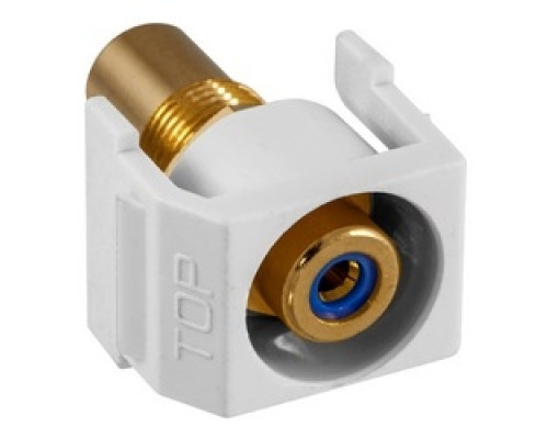 HUBBELL PREMISE WIRING  SFRCBRW               Recessed RCA Connector, Blue Insulator,White Housing
