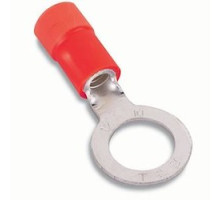 THOMAS & BETTS  RA857-170M               Expanded Vinyl Insulated Ring Terminal, Length 0.97in, Width 0.31in, Max Insulation 0.150, Bolt Hole #6, Wire Range #22-#18 AWG, Red, Copper, Tin Plated, On Mylar Tape, 1,000 Pack
