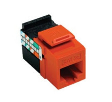 LEVITON  5G108-RO5               GigaMax 5e QuickPort Connector, UTP Category 5e, 110 Style Termination, Universal Wiring, Orange