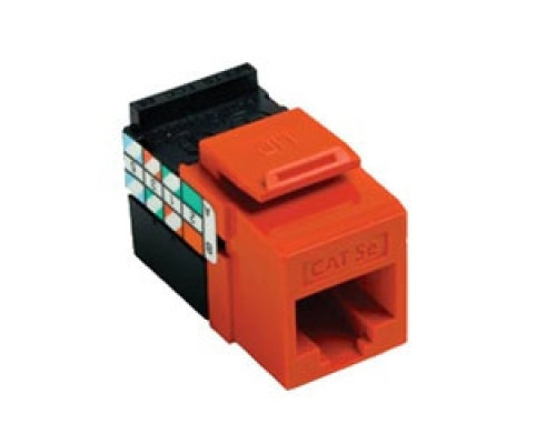 LEVITON  5G108-RO5               GigaMax 5e QuickPort Connector, UTP Category 5e, 110 Style Termination, Universal Wiring, Orange